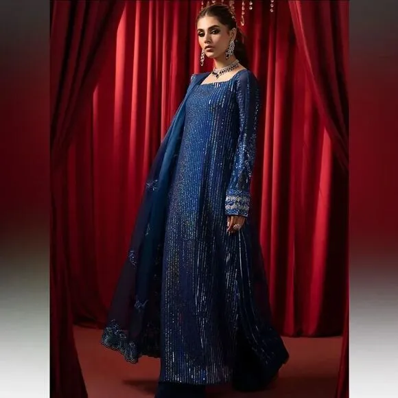 SAHANE SEQUIN PAKISTANI LUXURY DESIGNER WEDDING FORMAL DRESS