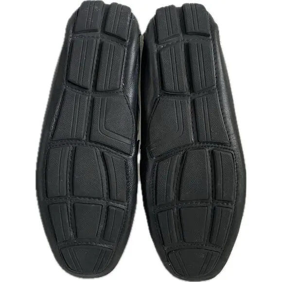 Saks Fifth Avenue Black Label Leather Moc Slip On Bit Loafer Driving Shoes SZ 11