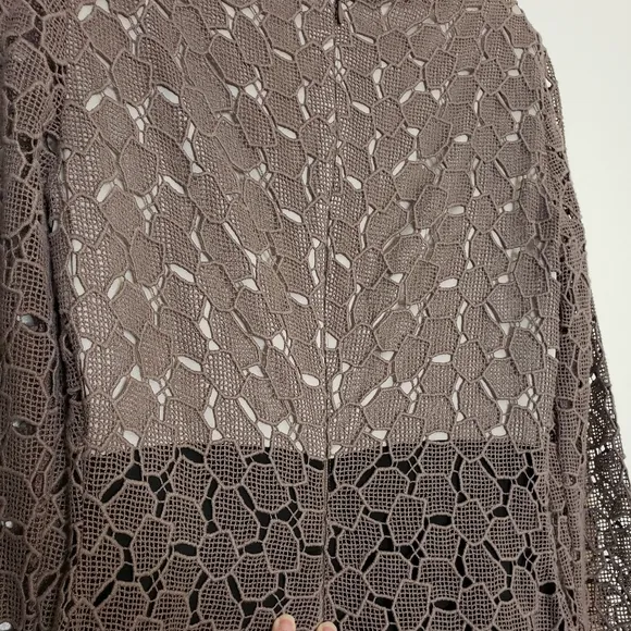 SALE Authentic Diane Von Furstenberg New Sarita Pebble Lace Dress Taupe Luxury