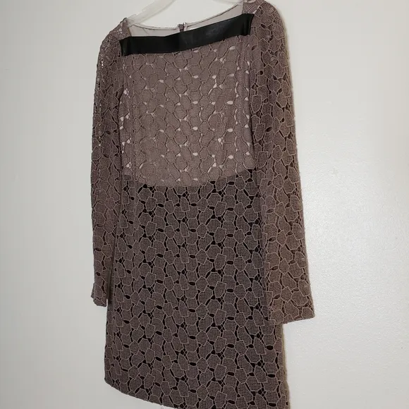 SALE Authentic Diane Von Furstenberg New Sarita Pebble Lace Dress Taupe Luxury