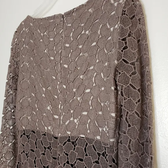 SALE Authentic Diane Von Furstenberg New Sarita Pebble Lace Dress Taupe Luxury