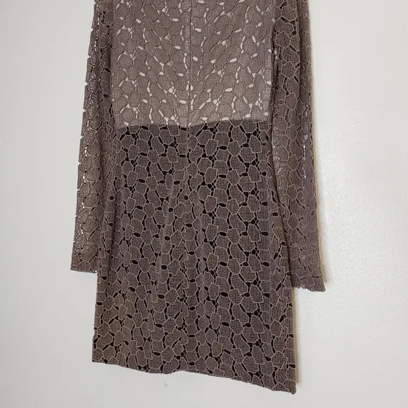 SALE Authentic Diane Von Furstenberg New Sarita Pebble Lace Dress Taupe Luxury