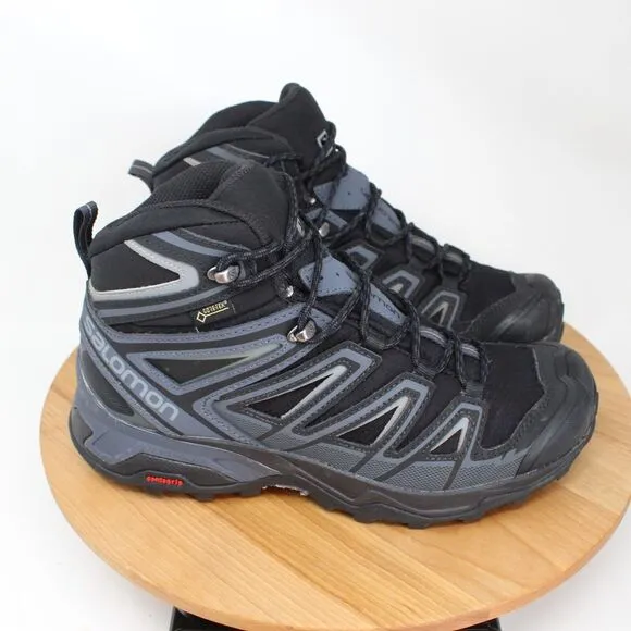 Salomon Boots Mens 7 X Ultra 3 Mid Gore Tex Hiking Trail Shoes Sneakers Black