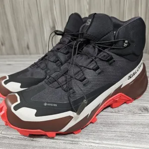 Salomon Cross Hike Mid GTXBoot417359Black/Red Hiking Trail Shoes Men Size 12 NEW