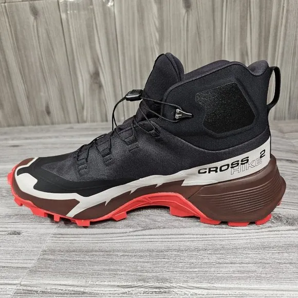 Salomon Cross Hike Mid GTXBoot417359Black/Red Hiking Trail Shoes Men Size 12 NEW
