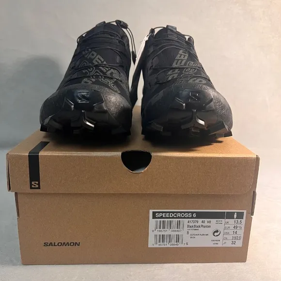 Salomon Men's  SpeedCross 6 GTX Trail Running Shoes Outdoor Sneakers Black Sz 14