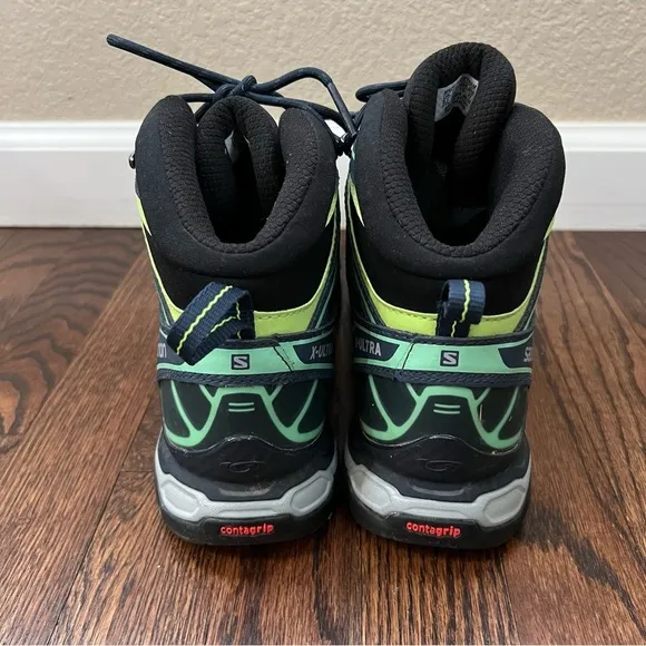 Salomon Women X Ultra Mid 2 GTX Hiking Boots Shoes Size 10 Blue Lace Up Outdoor,