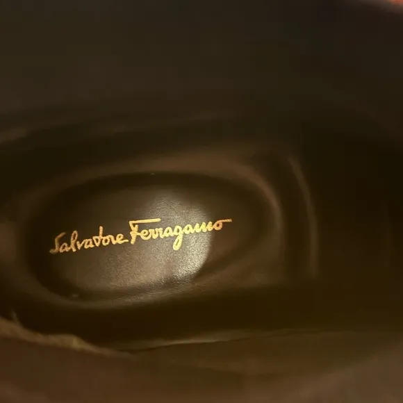Salvatore Ferragamo Gardena Black and Gold Sneakers