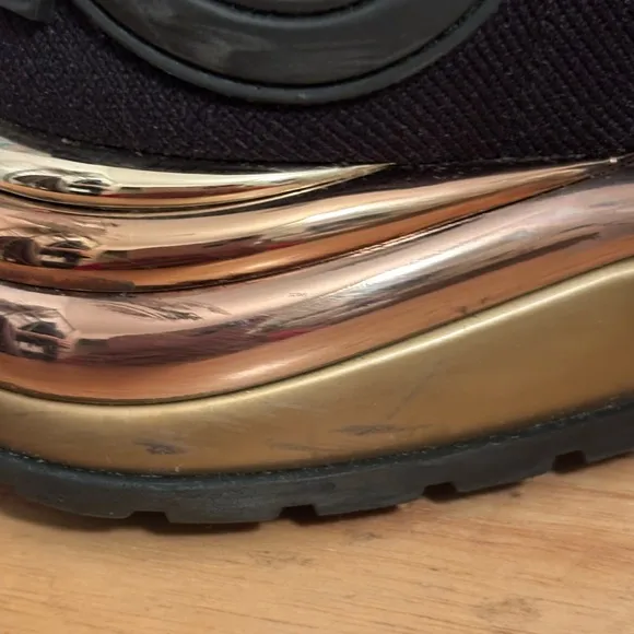 Salvatore Ferragamo Gardena Black and Gold Sneakers