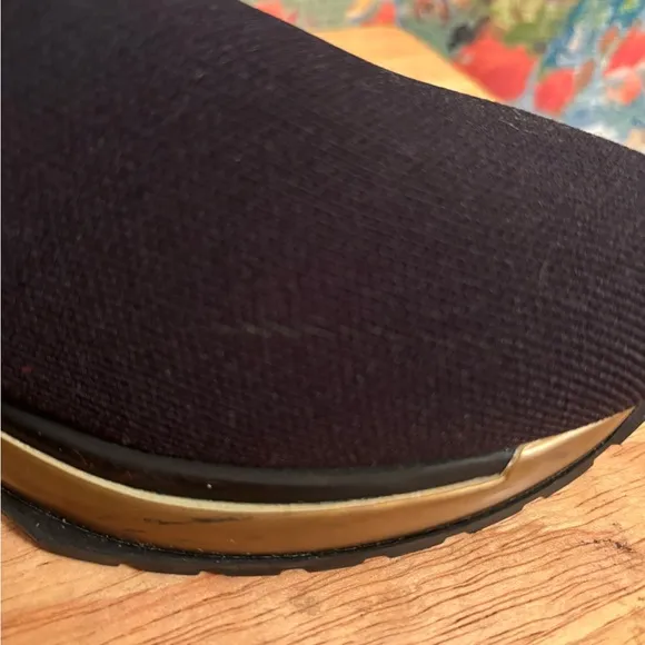 Salvatore Ferragamo Gardena Black and Gold Sneakers