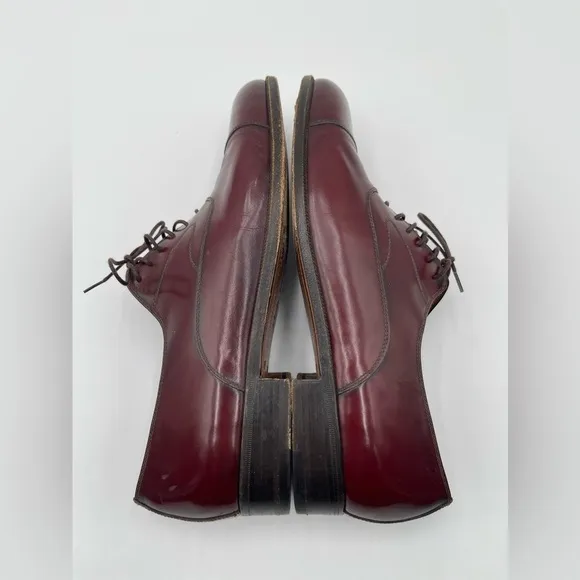 Salvatore Ferragamo Men's Padova Oxford Sz 8.5 Merlot Calfskin Dress Shoe
