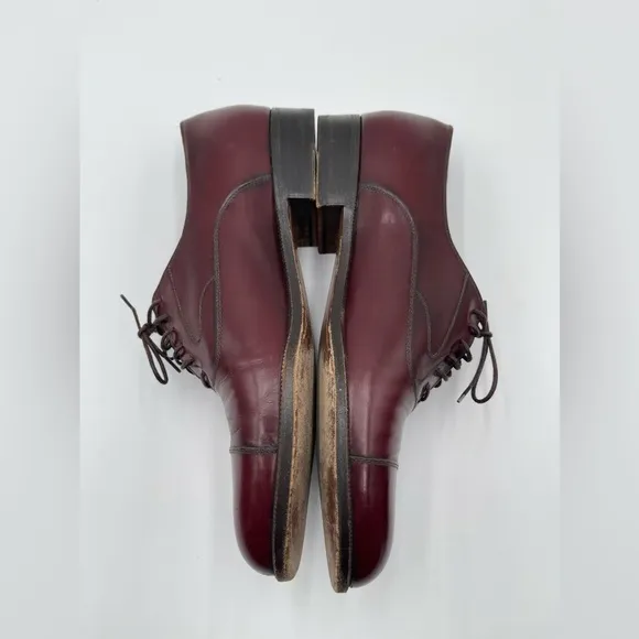Salvatore Ferragamo Men's Padova Oxford Sz 8.5 Merlot Calfskin Dress Shoe
