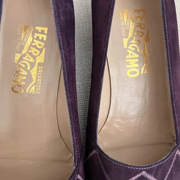 Salvatore Ferragamo Women's eggplant Suede Shoes
