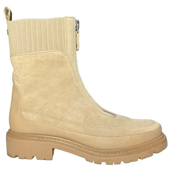 Sam Edelman Boots Womens 8 Leone Leather Chunky Mid Calf Combat Shoes Tan