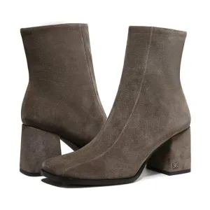 Sam Edelman Mayla Boots Women's 8.5 Brown Leather Square Toe Ankle Bootie KHD383