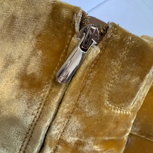 Sam Edelman yellow velvet ankle boots, size 10.