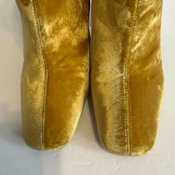 Sam Edelman yellow velvet ankle boots, size 10.