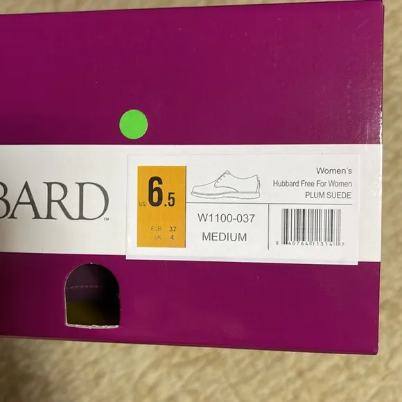 Samuel Hubbard Plum Oxford Vibram Size 6.5 New With no box