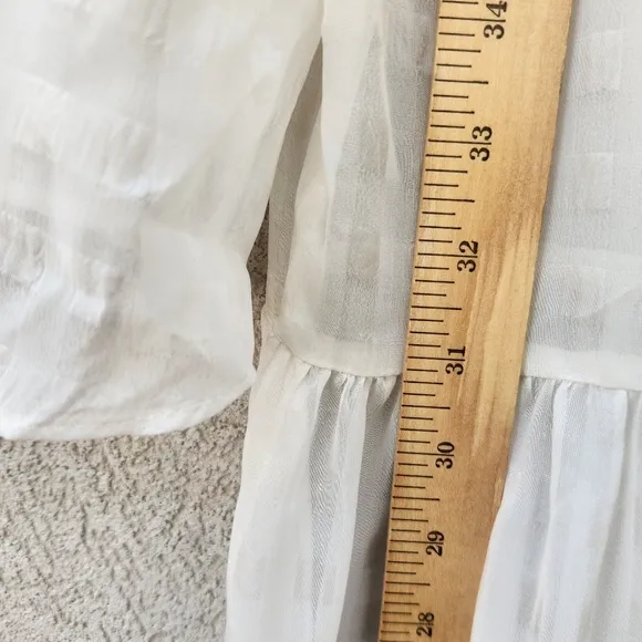 SANDRO Paris Women's Dress US Size 8 White Sheer Embroidered Floral Luxury