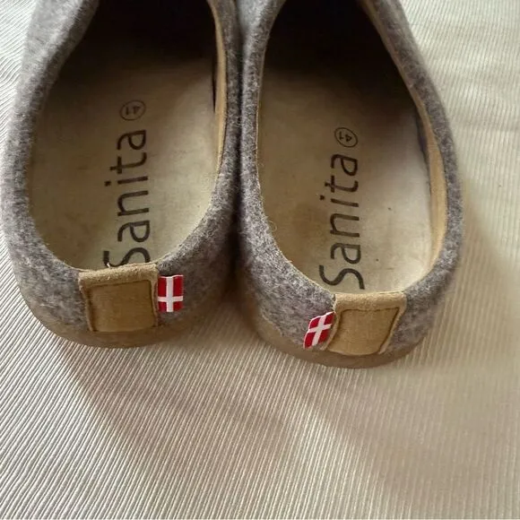 Sanita Womens Lodge Slide Wool Felt Slippers Natural Comfort Grey EU41 US 9.5-10