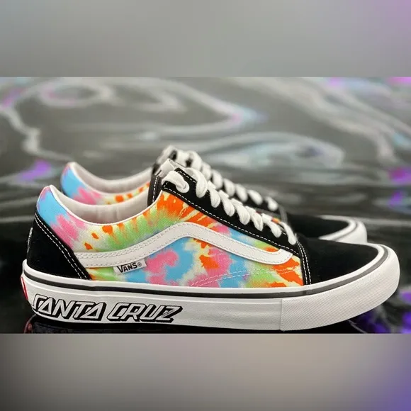 Santa Cruz Old Skool Vans Tie Dye Pro Limited Edition Men Size 8.5 Women Size 10