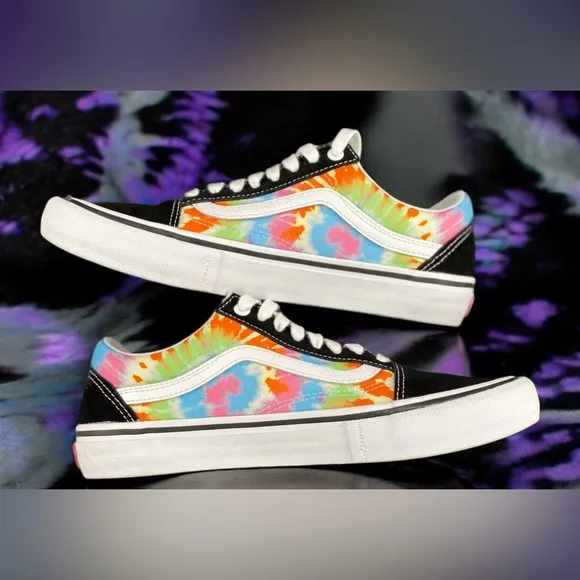 Santa Cruz Old Skool Vans Tie Dye Pro Limited Edition Men Size 8.5 Women Size 10