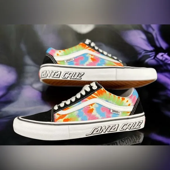 Santa Cruz Old Skool Vans Tie Dye Pro Limited Edition Men Size 8.5 Women Size 10