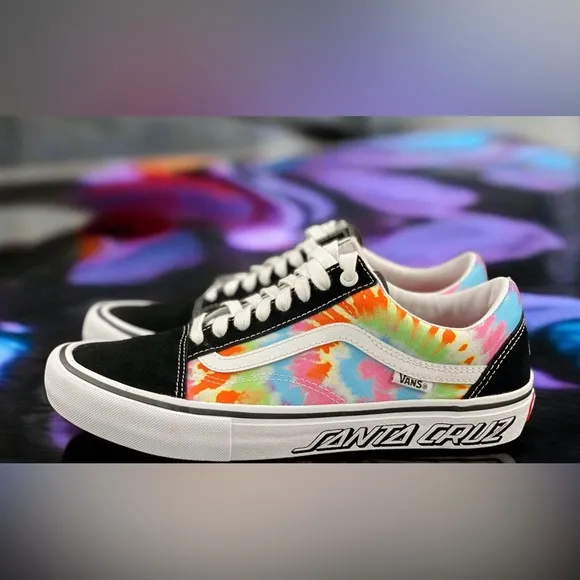 Santa Cruz Old Skool Vans Tie Dye Pro Limited Edition Men Size 8.5 Women Size 10