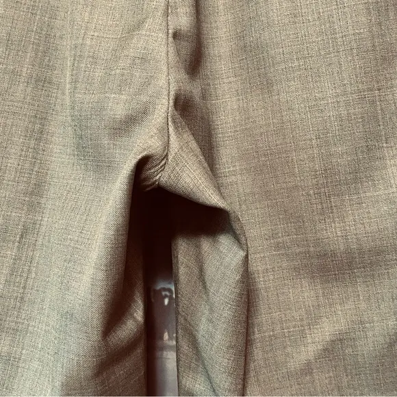 SANTORELLI Luxury Serge ROMEO Men’s 38x31 TAUPE Sharkskin Wool Dress Pants Italy