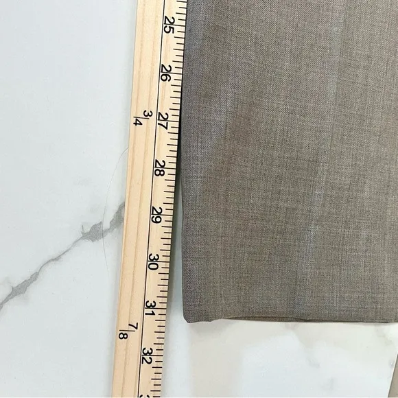 SANTORELLI Luxury Serge ROMEO Men’s 38x31 TAUPE Sharkskin Wool Dress Pants Italy
