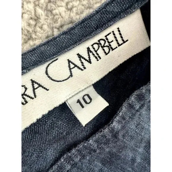 Sara Campbell Linen Maxi Dress Womens 10 Lagenlook Minimalist Coastal
