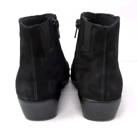 SAS Jade Boots Women's 5 W Wide Bootie Shoes Black Nubuck Moccasin Comfort Wedge