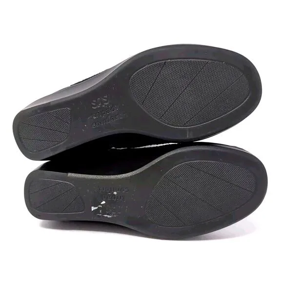 SAS Jade Boots Women's 5 W Wide Bootie Shoes Black Nubuck Moccasin Comfort Wedge