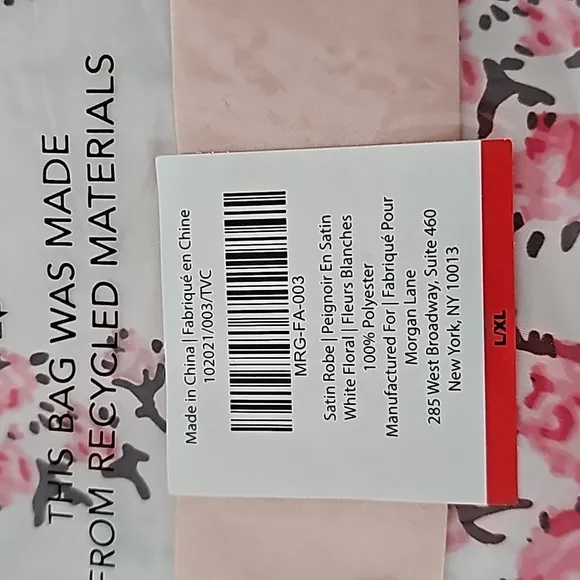 Satin Robe White Floral by Morgan Lane Size L / XL, &amp; Splendid Pink Slippers S/M