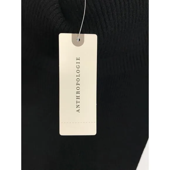 Saturday Sunday Anthropologie NWT XS Ribbed Black Sweater Dress Minimalist