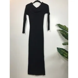 Saturday Sunday Anthropologie NWT XS Ribbed Black Sweater Dress Minimalist