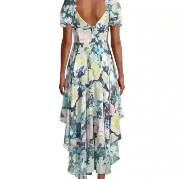 SAU LEE Georgia Dress Size 8 NWT Floral Luxury Wedding Flowy Bohemian Tropical