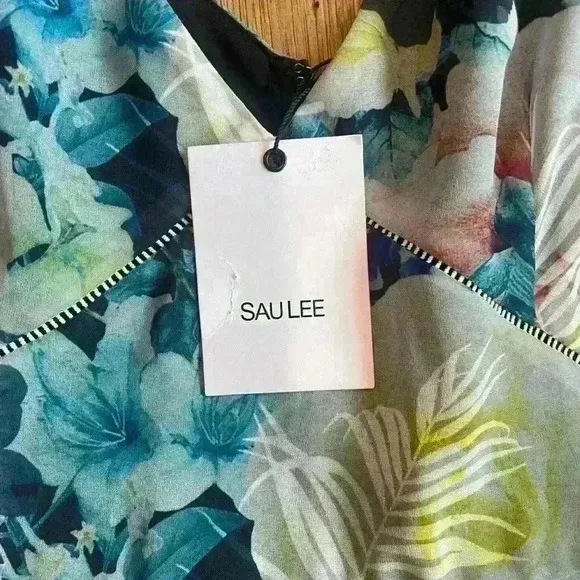 SAU LEE Georgia Dress Size 8 NWT Floral Luxury Wedding Flowy Bohemian Tropical