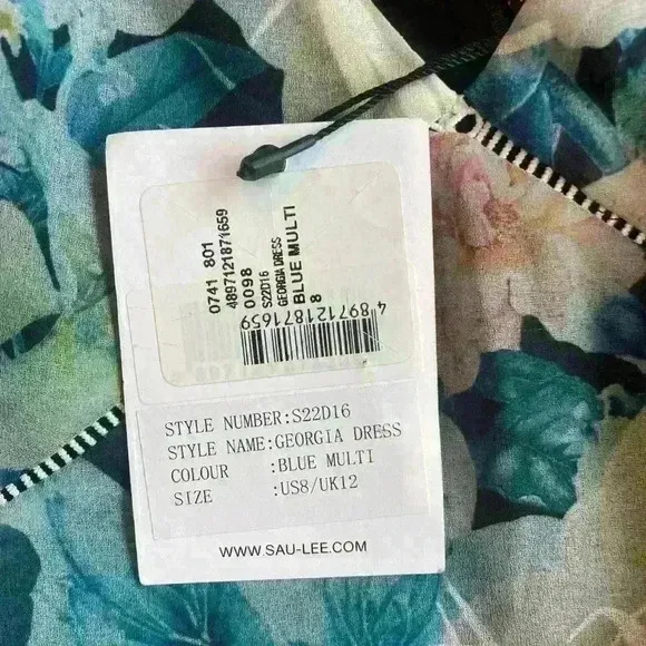 SAU LEE Georgia Dress Size 8 NWT Floral Luxury Wedding Flowy Bohemian Tropical