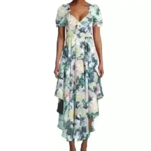 SAU LEE Georgia Dress Size 8 NWT Floral Luxury Wedding Flowy Bohemian Tropical