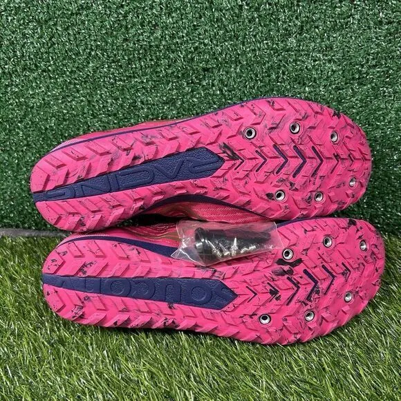 Saucony Havok XC Mens 10 Pink Gold‎ Running Athletic Track Spikes Shoes New