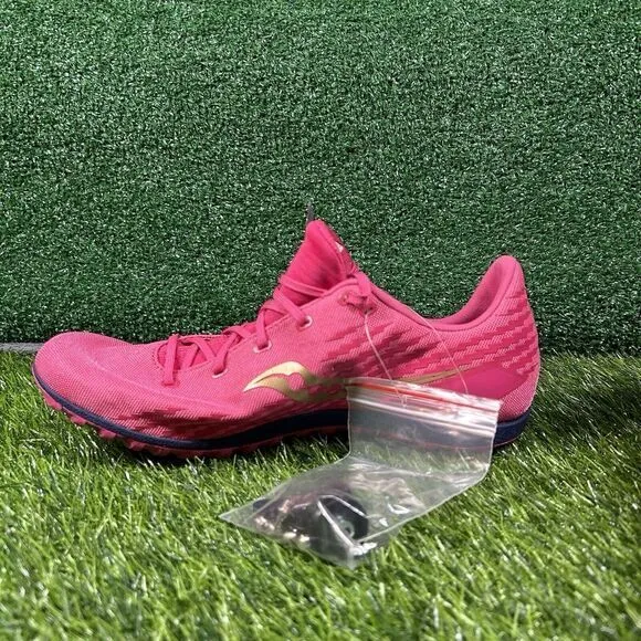 Saucony Havok XC Mens 10 Pink Gold‎ Running Athletic Track Spikes Shoes New