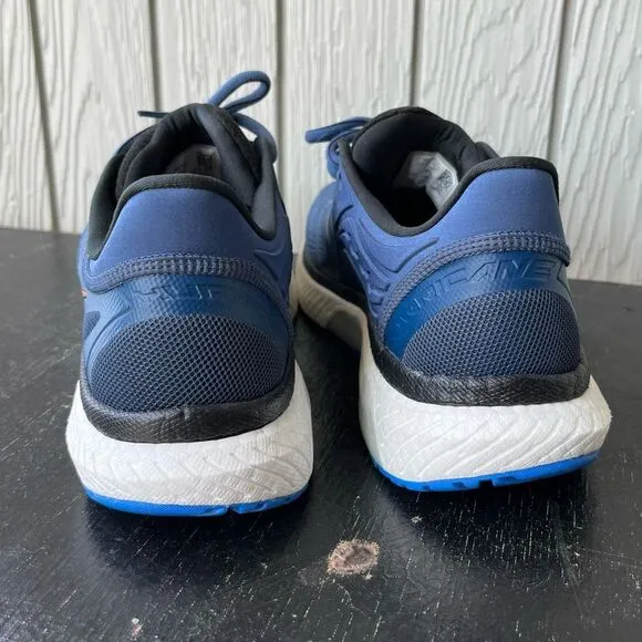 Saucony Hurricane 23 Running Shoes Men's 10.5 Blue/Black White Sole Worn Once