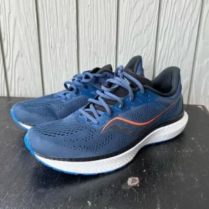 Saucony Hurricane 23 Running Shoes Men's 10.5 Blue/Black White Sole Worn Once