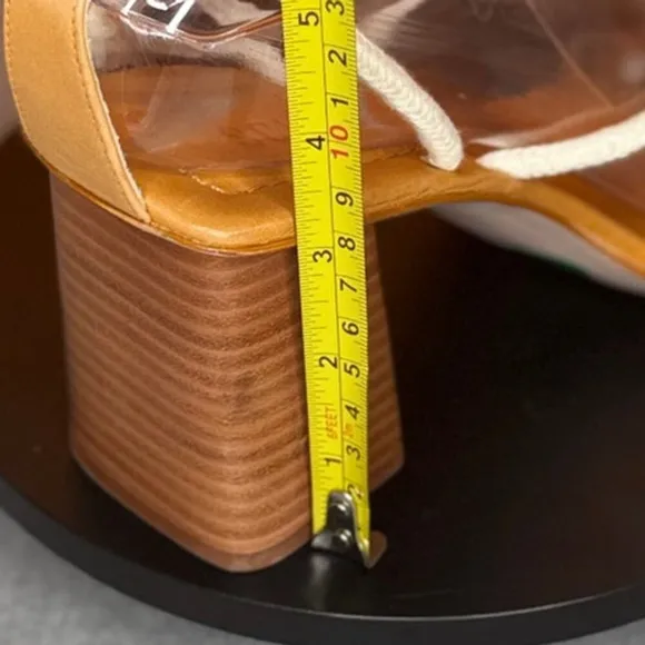 Schutz Angieh New Cream Leather Rope Lace-Up Stacked Heel Sandals Size 9