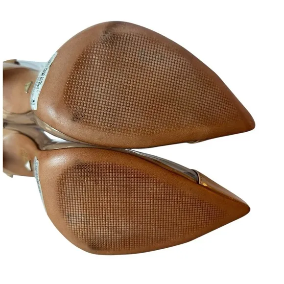 Schutz Cendi Honey Beige Clear Pump Heels Shoes Women's Size 9B Sexy Chic Vogue