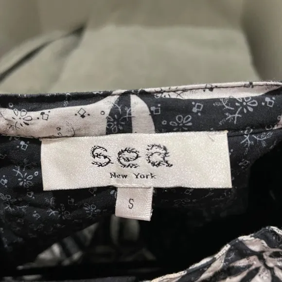 Sea New York Designer Women Dress in Black and Off-white Print
