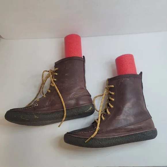 SeaVees Womens 7 Eye Trail Boots Size 8 Walnut Leather Lace Up Steampunk Hiking