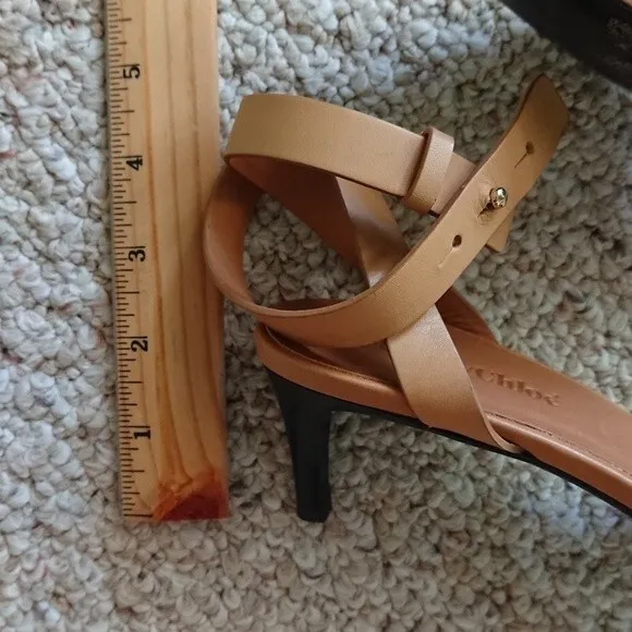 SEE BY CHLOE hera gold tone Ankle Strap Pump size 37