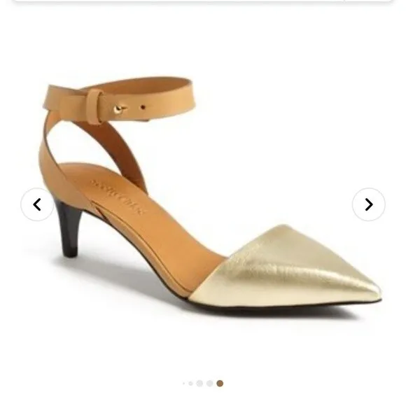 SEE BY CHLOE hera gold tone Ankle Strap Pump size 37